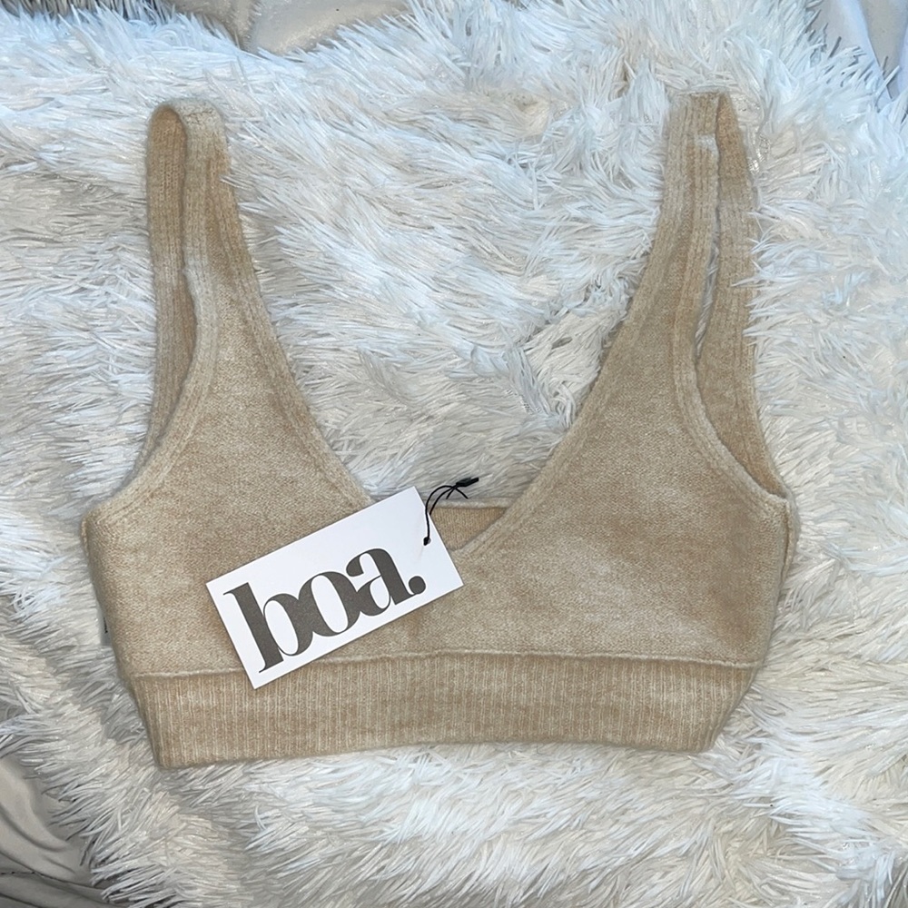 BOA Light Beige Knit Crop atop/Bralet